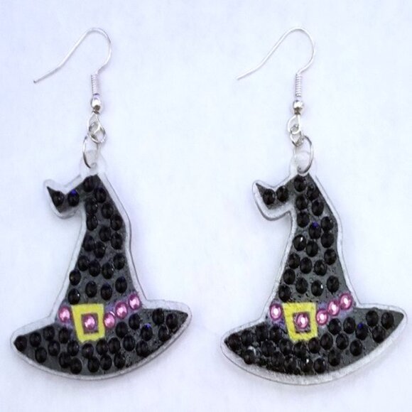 Spooky Rhinestone Earrings - Picture 8 of 10